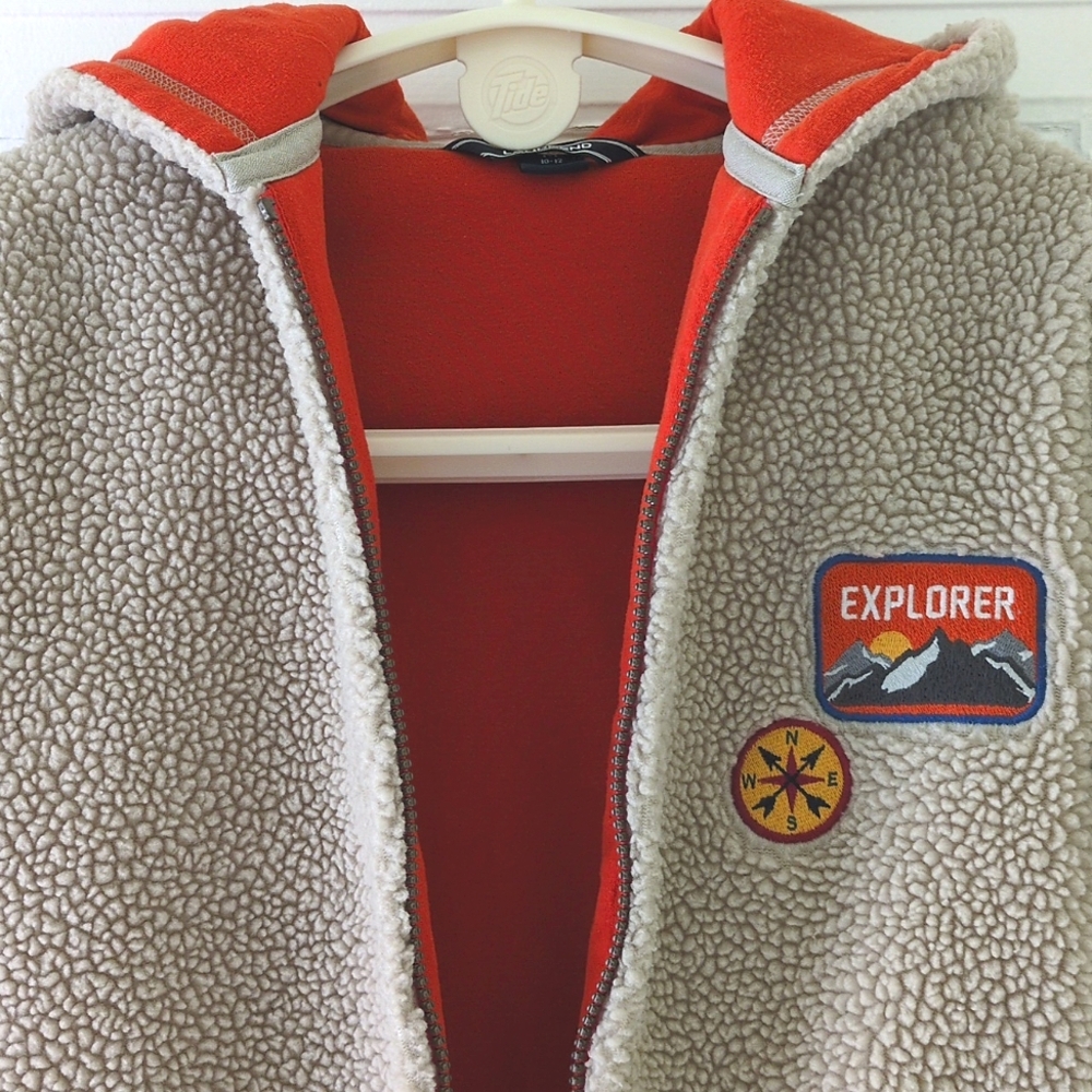 Lands' End Sherpa fleece hooded jacket - Picture 2 of 7